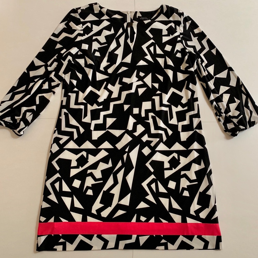 TAHARI Black & White Dress Size 14